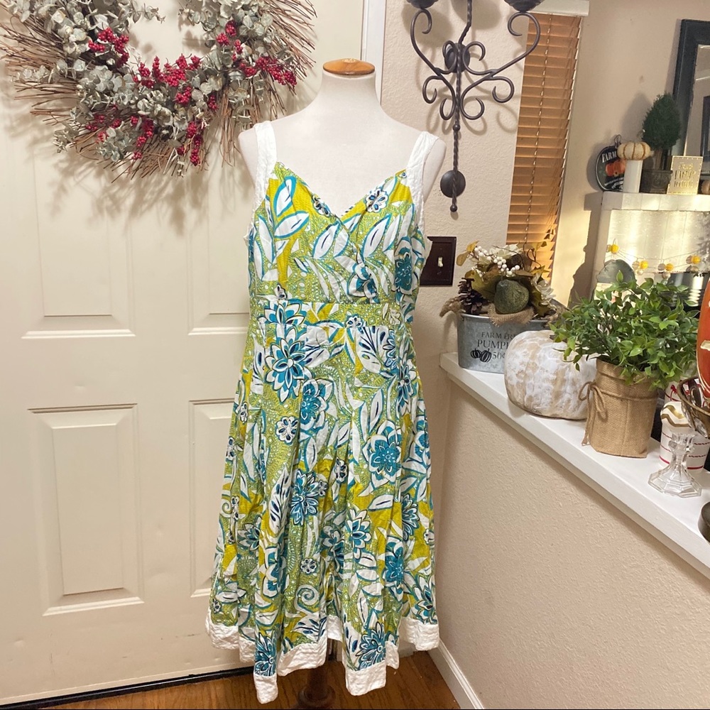 Per Una Floral Spaghetti Straps Lace Hem Dress - Picture 2 of 8